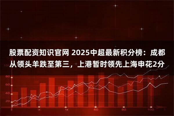 股票配资知识官网 2025中超最新积分榜：成都从领头羊跌至第三，上港暂时领先上海申花2分